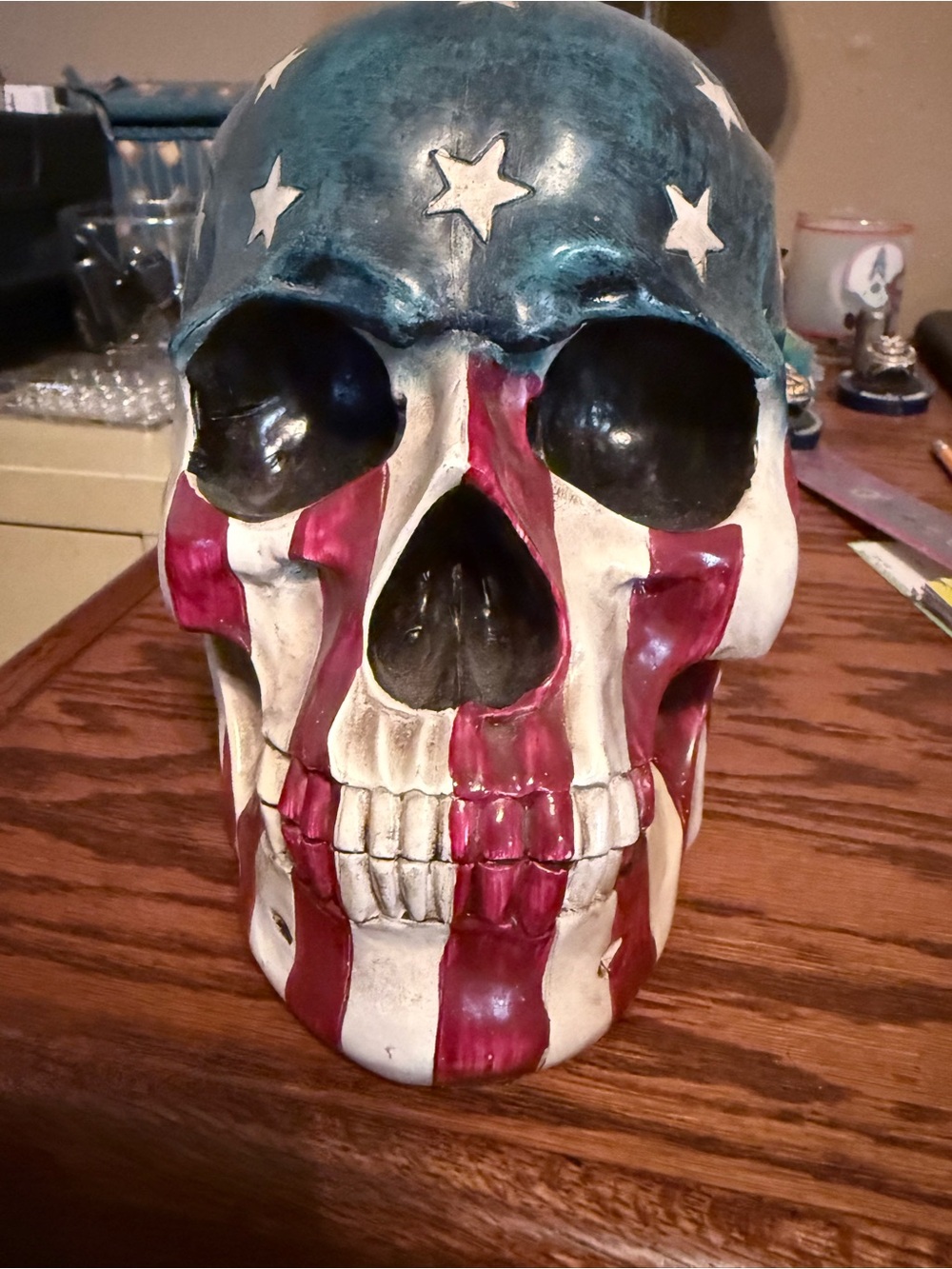 Patriotic Skull Decoration